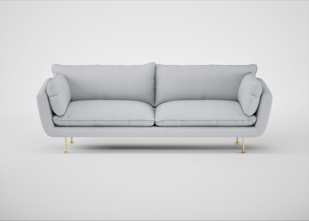 Allora 4 Seater Sofa Broad Weave Tin / Brass