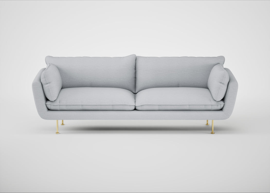Allora 4 Seater Sofa Broad Weave Tin / Brass