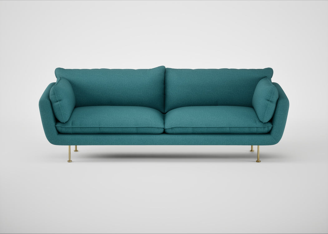 Allora 4 Seater Sofa Brushed Cotton Cadet / Brass