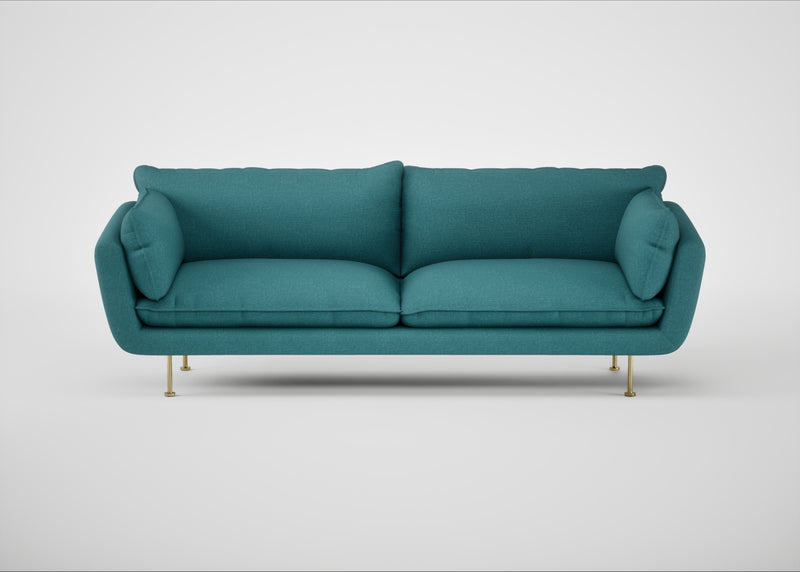 Allora 4 Seater Sofa Brushed Cotton Cadet / Brass