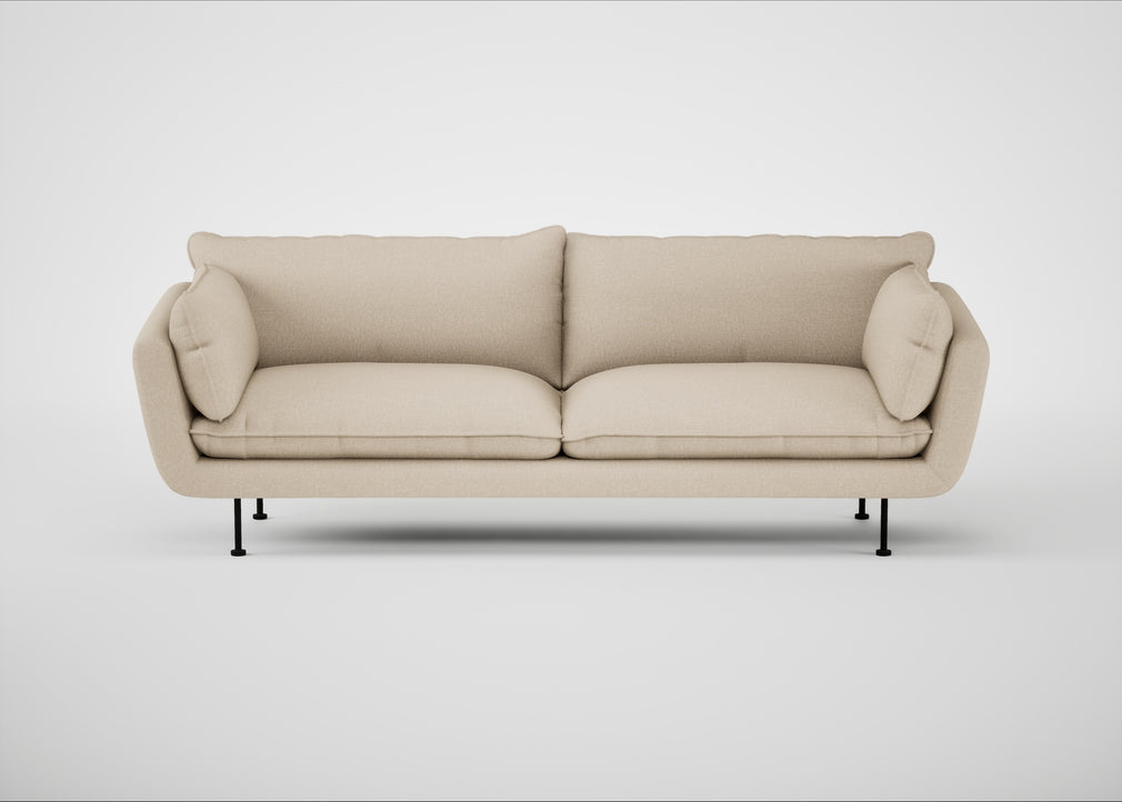 Allora 4 Seater Sofa Brushed Cotton Oat / Black