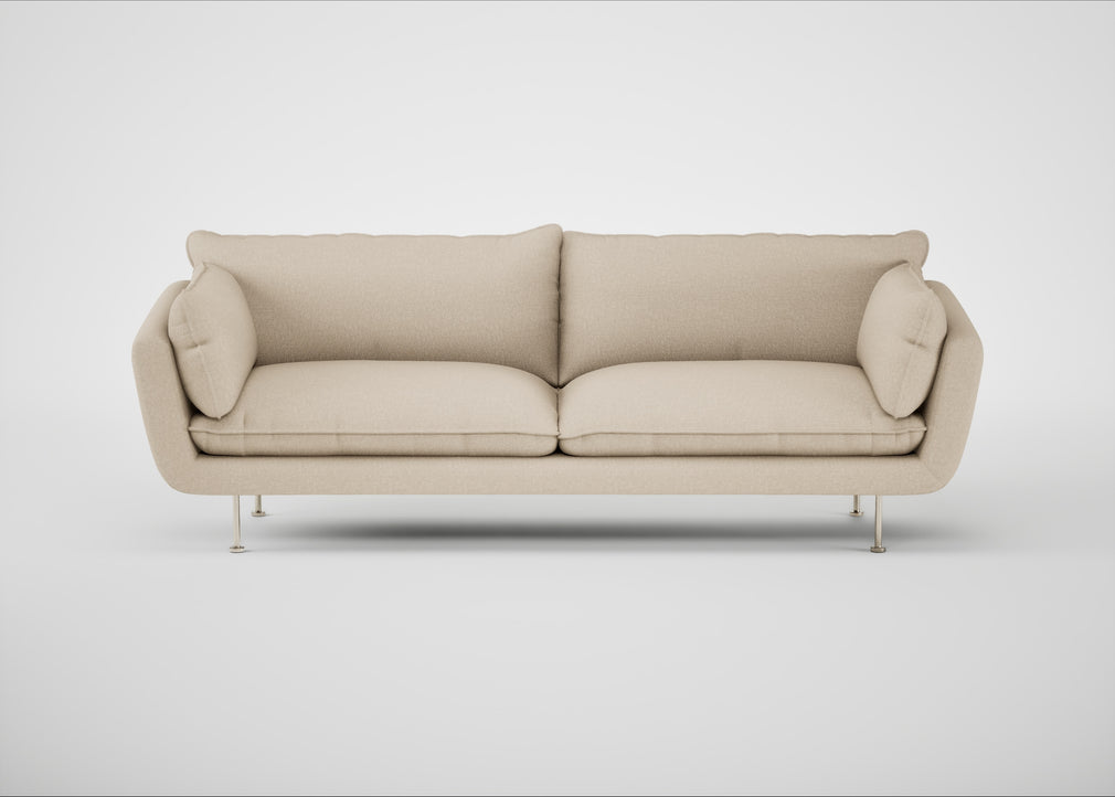 Allora 4 Seater Sofa Brushed Cotton Oat / Stainless Steel