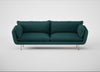 Allora 4 Seater Sofa Brushed Cotton Pine / Brass
