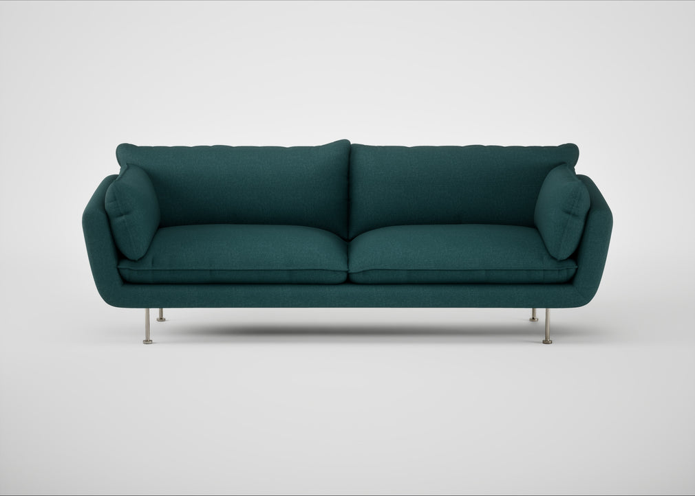 Allora 4 Seater Sofa Brushed Cotton Pine / Stainless Steel