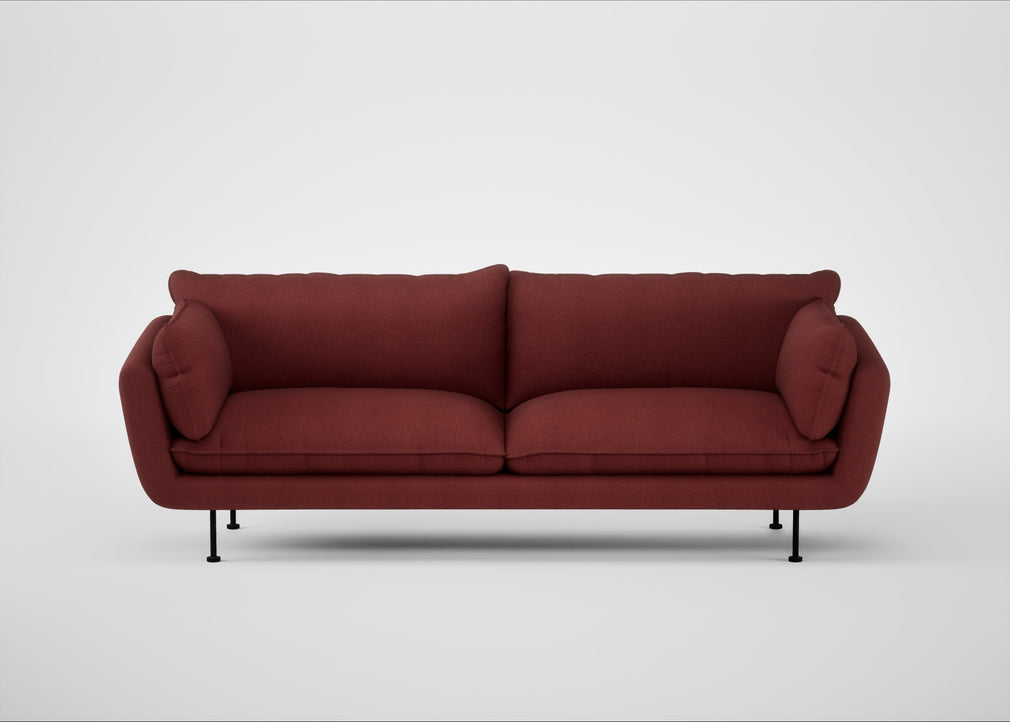 Allora 4 Seater Sofa Capelo Linen-Cotton Etruscan Red / Black