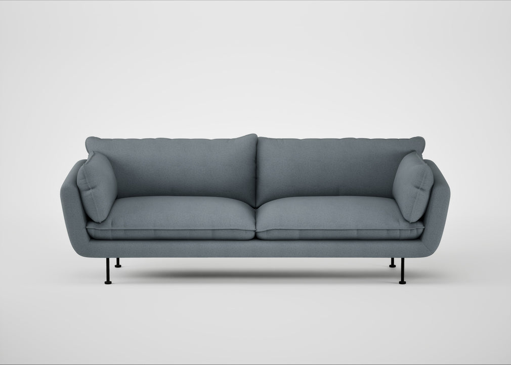 Allora 4 Seater Sofa Capelo Linen-Cotton Mineral / Black