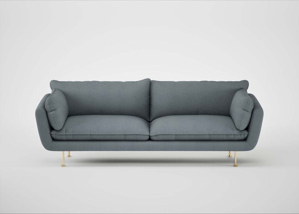Allora 4 Seater Sofa Capelo Linen-Cotton Mineral / Brass