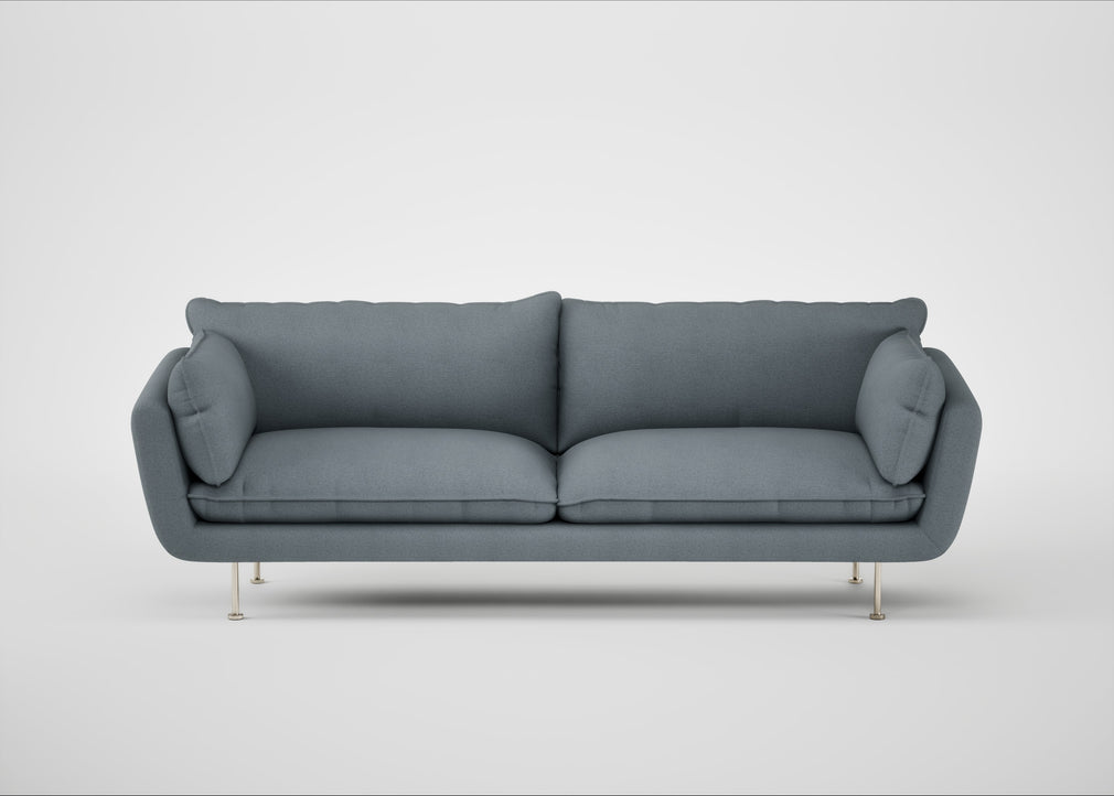Allora 4 Seater Sofa Capelo Linen-Cotton Mineral / Stainless Steel