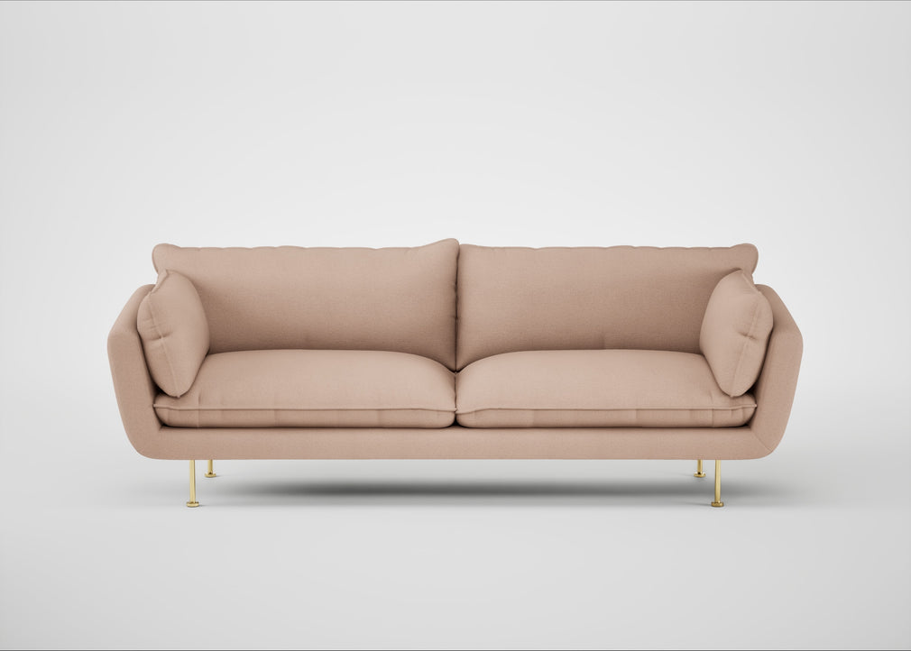 Allora 4 Seater Sofa Capelo Linen-Cotton Rosedale / Brass