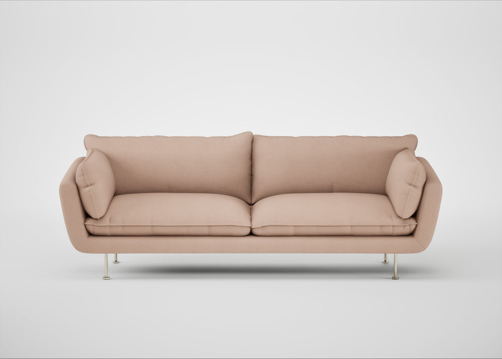 Allora 4 Seater Sofa Capelo Linen-Cotton Rosedale / Stainless Steel