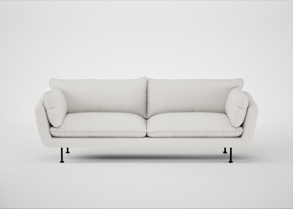 Allora 4 Seater Sofa Capelo Linen-Cotton Sea Salt / Black
