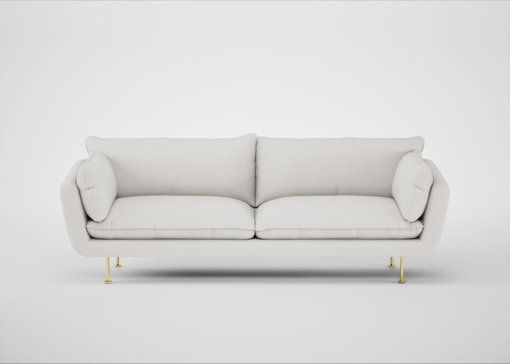 Allora 4 Seater Sofa Capelo Linen-Cotton Sea Salt / Brass