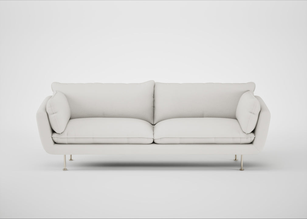 Allora 4 Seater Sofa Capelo Linen-Cotton Sea Salt / Stainless Steel