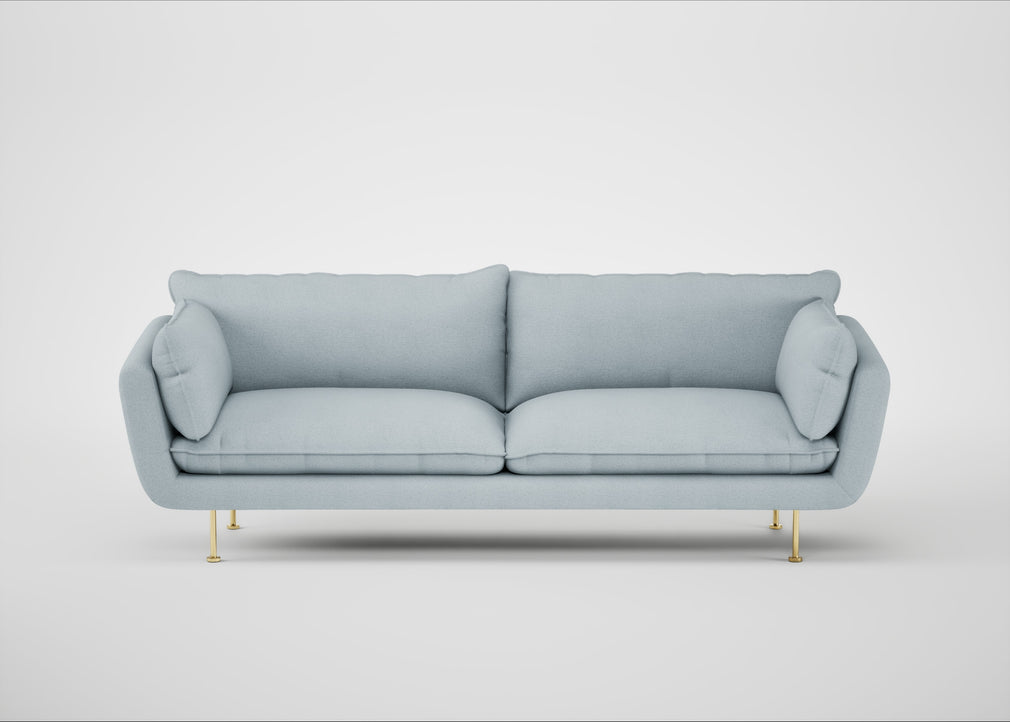 Allora 4 Seater Sofa Capelo Linen-Cotton Sea Shanty / Brass