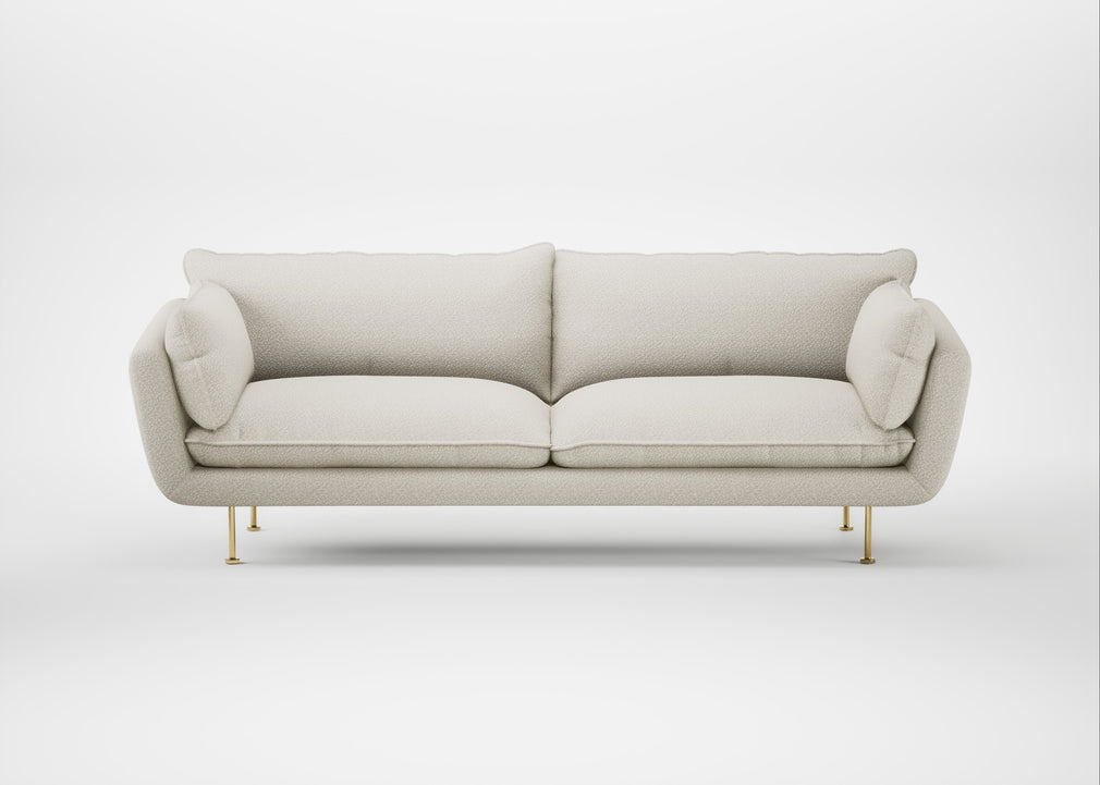 Allora 4 Seater Sofa Chunky Boucle Ecru / Brass