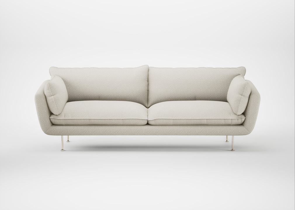 Allora 4 Seater Sofa Chunky Boucle Ecru / Stainless Steel