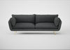 Allora 4 Seater Sofa Melton Wool Granite / Brass