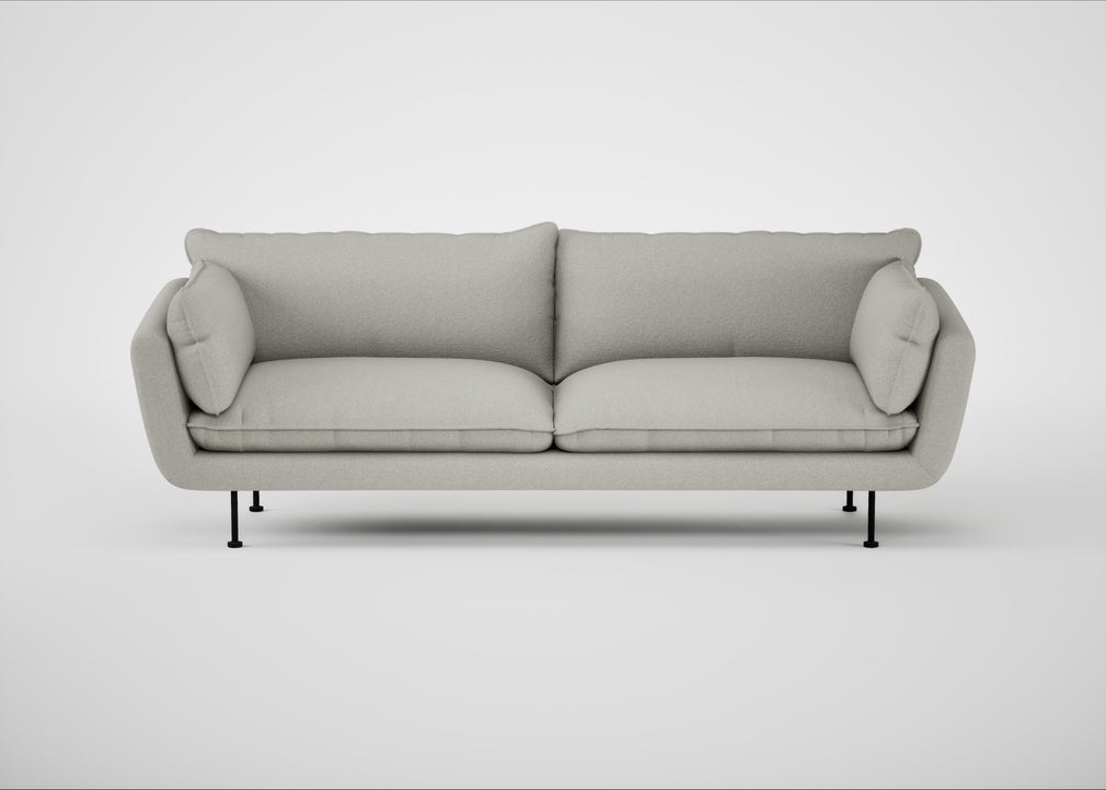 Allora 4 Seater Sofa Melton Wool Limestone / Black