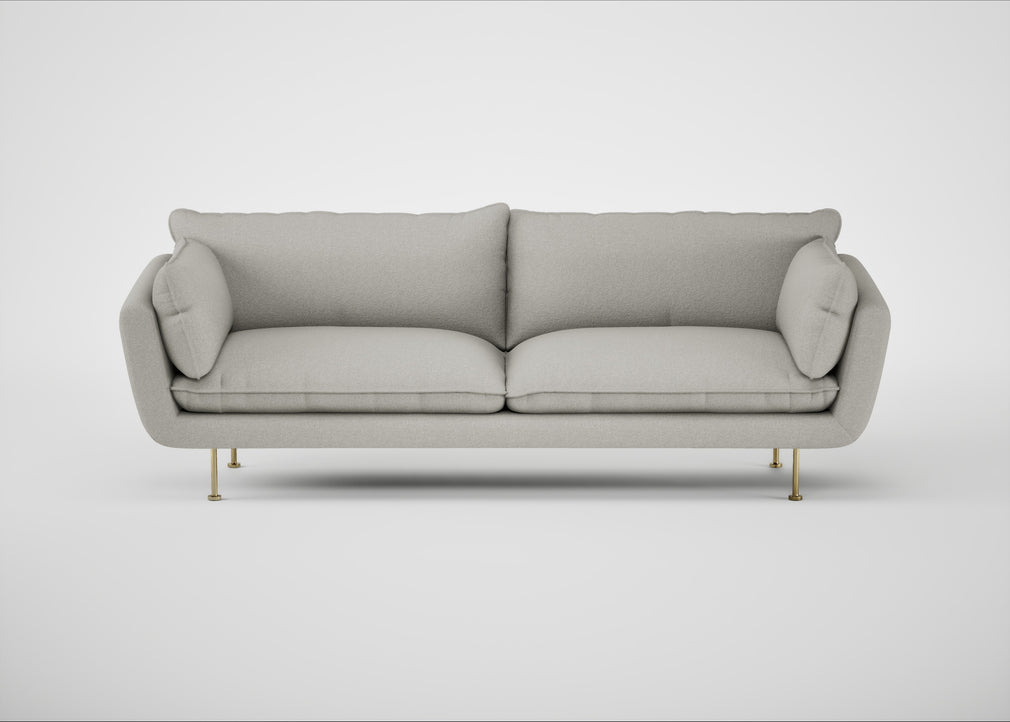 Allora 4 Seater Sofa Melton Wool Limestone / Brass
