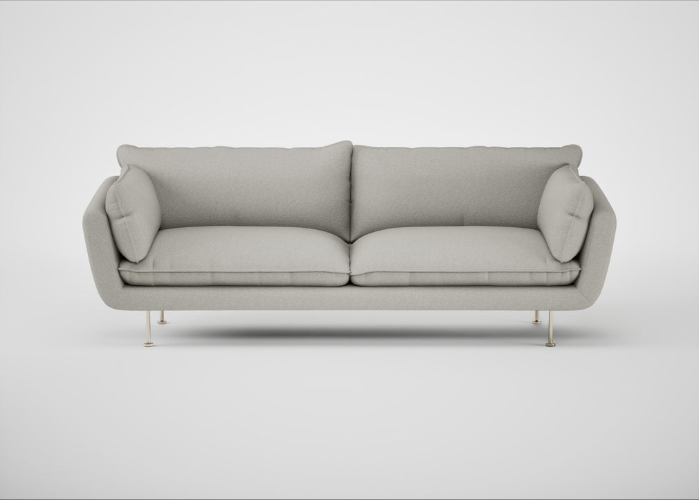 Allora 4 Seater Sofa Melton Wool Limestone / Stainless Steel