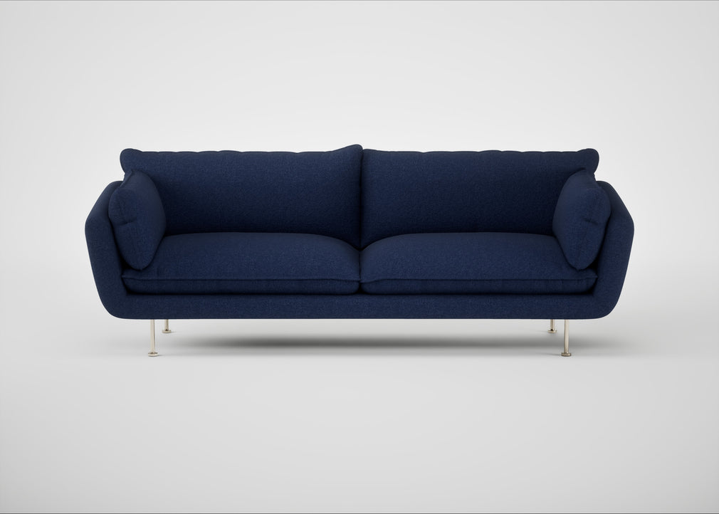 Allora 4 Seater Sofa Melton Wool New Navy / Stainless Steel