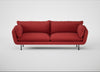 Allora 4 Seater Sofa Melton Wool Red Oxide / Black