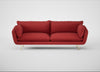 Allora 4 Seater Sofa Melton Wool Red Oxide / Brass
