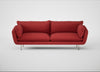 Allora 4 Seater Sofa Melton Wool Red Oxide / Stainless Steel