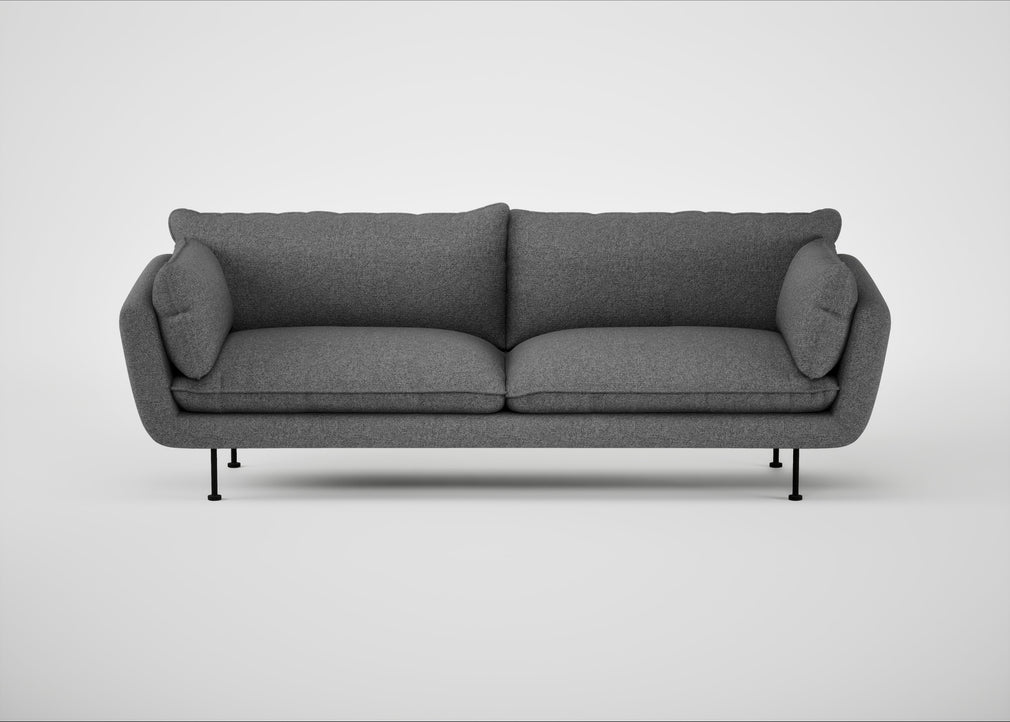 Allora 4 Seater Sofa Melton Wool Shale / Black