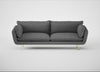 Allora 4 Seater Sofa Melton Wool Shale / Brass