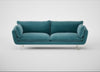Allora 4 Seater Sofa Smart Luxe Velvet Airforce Blue / Stainless Steel