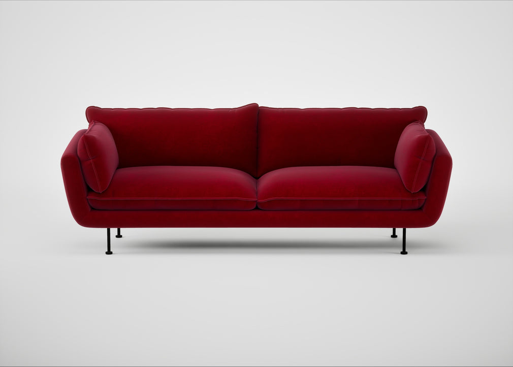 Allora 4 Seater Sofa Smart Luxe Velvet Mulberry / Black