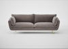 Allora 4 Seater Sofa Smart Luxe Velvet Mushroom / Brass