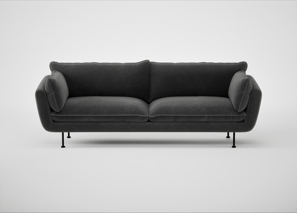 Allora 4 Seater Sofa Smart Luxe Velvet Nickel / Black