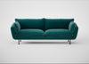 Allora 4 Seater Sofa Smart Luxe Velvet Ocean Green / Black