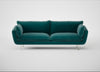 Allora 4 Seater Sofa Smart Luxe Velvet Ocean Green / Stainless Steel