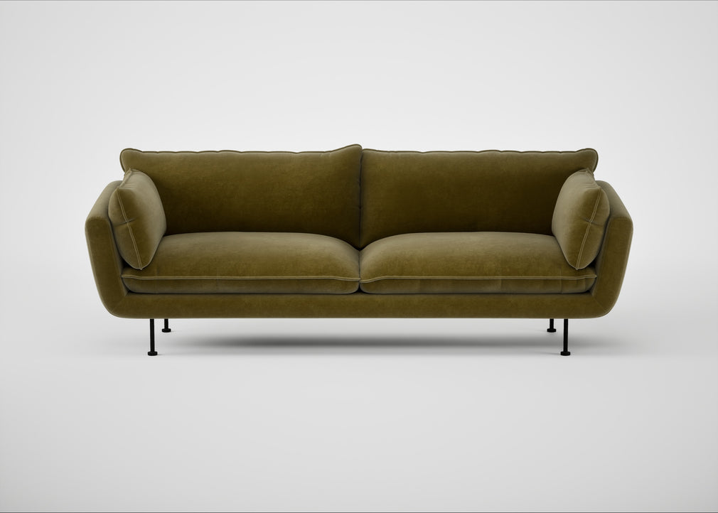 Allora 4 Seater Sofa Smart Luxe Velvet Peridot / Black