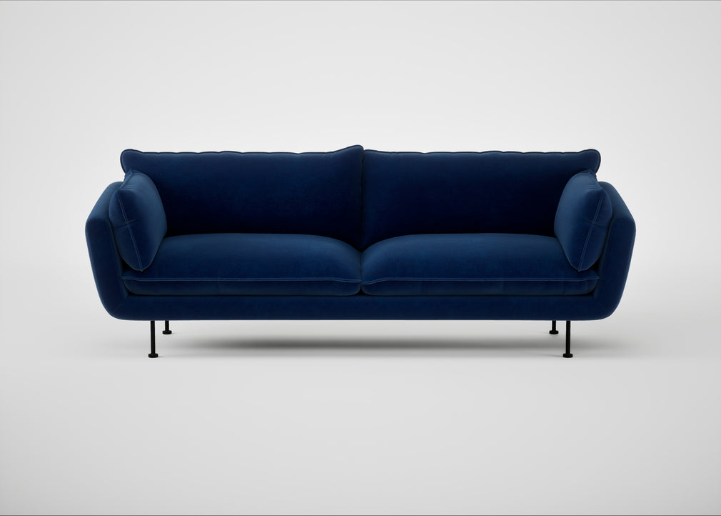 Allora 4 Seater Sofa Smart Velvet Dusk / Black