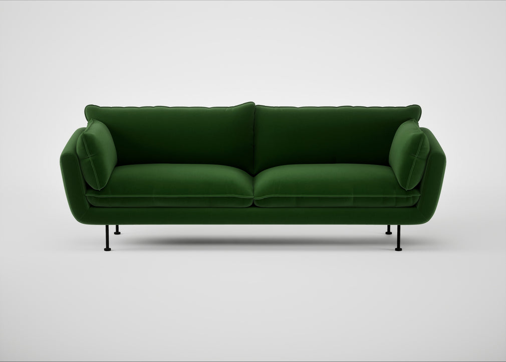 Allora 4 Seater Sofa Smart Velvet Forest / Black