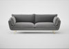 Allora 4 Seater Sofa Smart Velvet Mercury / Brass