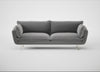 Allora 4 Seater Sofa Smart Velvet Mercury / Stainless Steel