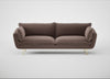 Allora 4 Seater Sofa Smart Velvet Mouse / Brass