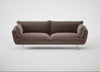 Allora 4 Seater Sofa Smart Velvet Mouse / Stainless Steel