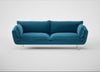 Allora 4 Seater Sofa Smart Velvet Ocean Blue / Brass