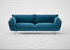 Allora 4 Seater Sofa Smart Velvet Ocean Blue / Stainless Steel