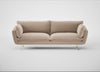 Allora 4 Seater Sofa Smart Velvet Pebble / Brass