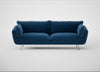 Allora 4 Seater Sofa Cotton Velvet Petrol / Stainless Steel