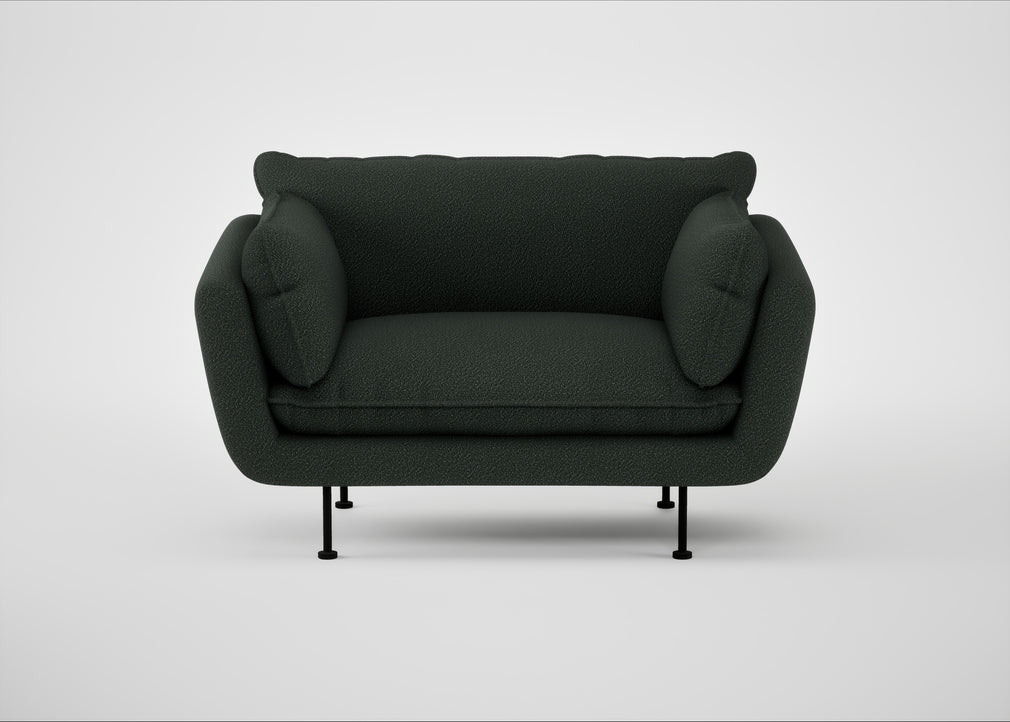 Allora Loveseat Boucle Fern / Black