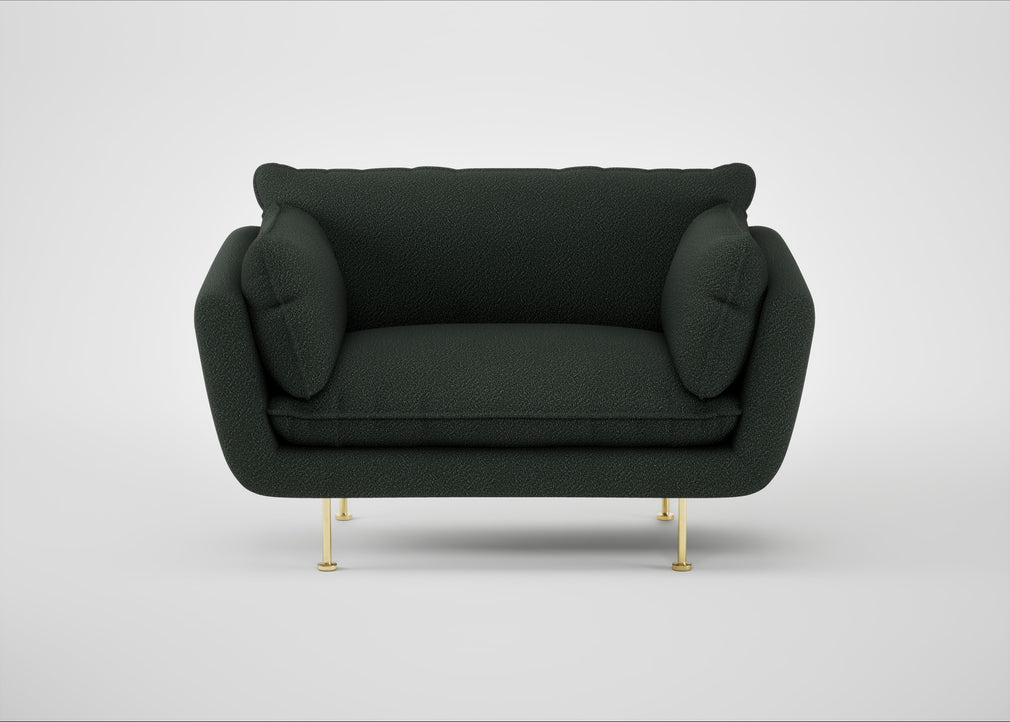 Allora Loveseat Boucle Fern / Brass