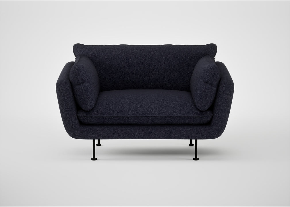 Allora Loveseat Boucle Indigo / Black